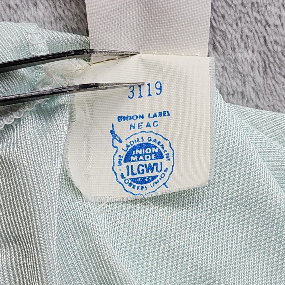Vintage 60s‎ Petra Fashions Silky Nightgown Size M Baby Blue White Nylon Chemise - Picture 4 of 7